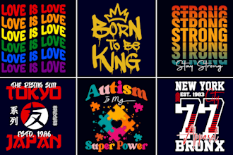 do custom urban typography  graphic t shirt designs
