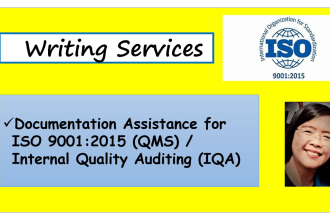 assist in documentation of iso 9001 2015 qms requirements and iqa