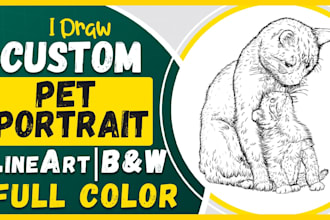draw a professional dog or cat illustration for you