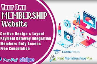 design wordpress membership website with payment gateway integration
