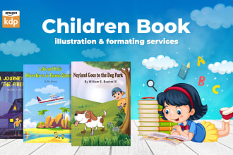 design wonderful children story ebook or book illustration for KDP