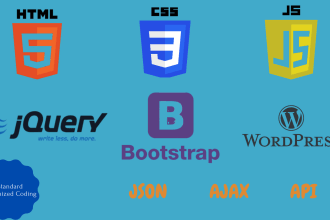 do custom html, CSS, javascript, react js, jquery coding