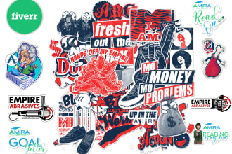 do unique logo design, sticker, t shirt design