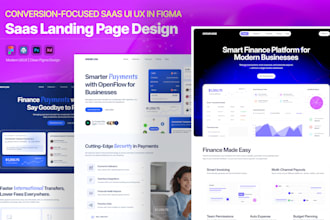 design a modern saas landing page and website UI UX in figma