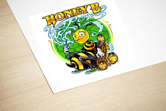 make modern unique creative honey bee vapors logo with quality customer service