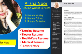 write nursing, medical and healthcare resume