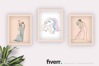 draw vector line art illustration from pictures