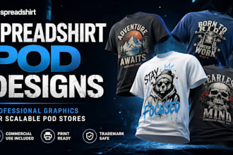 create bulk pod t shirt designs for spreadshirt