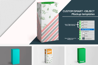 create realistic PSD smart object product mockup templates