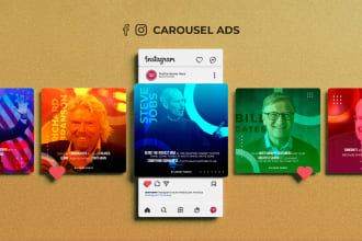 design carousel ads, square images for facebook, instagram
