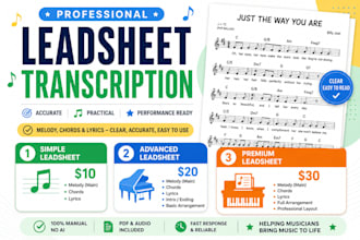 create a professional lead sheets from any song