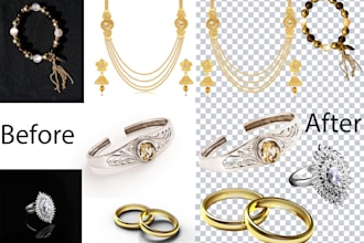 do jewelry retouch and background remove