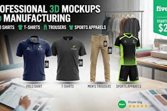 design professional 3d mockups and global manufacturing for custom apparel