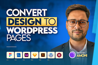 convert figma PSD xd ai sketch design to wordpress website
