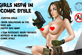 draw a sexy nsfw bombshell in comic style