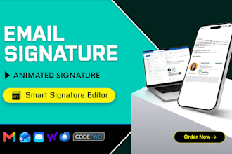 design modern email signature and animated signature in HTML