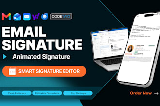 design modern email signature and animated signature in HTML