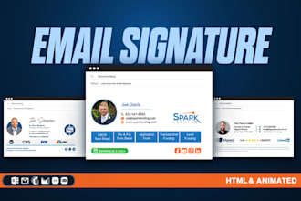 design professional email signature and animated signature HTML