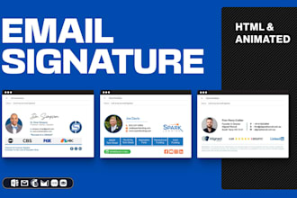 design electric email signature or email footer in HTML and animated