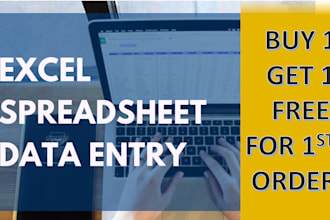 data entry job in excel or google sheet