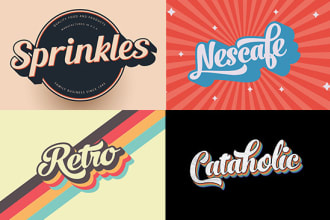 design 3d 70s vintage retro typography for logo, t shirt