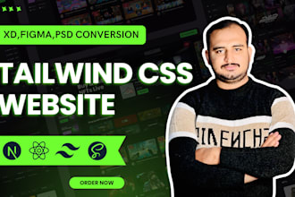 convert figma, psd, xd to tailwind css landing page website