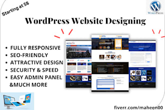 be wordpress developer and make SEO friendly sites