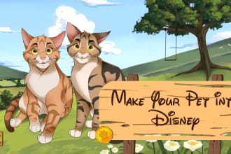 draw your pet in cute premium disney style