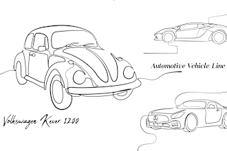 draw a vector automotive vehicle line art and coloring book