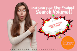 do etsy promotion, increase your etsy product monthly search volume