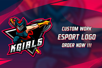 custom esport logo for twitch, kick, youtube or gaming team