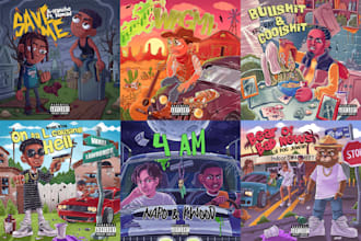 create a professional cartoon album cover