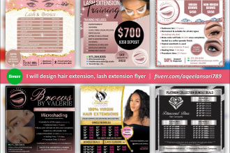 do awesome hair extension and lash extension flyer design