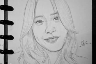 draw simple pencil potrait sketch from your photo