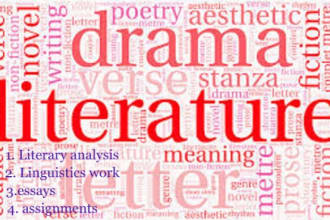 write english literature and linguistics work