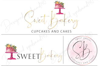 design cake,cupcake,sweets and bakery logo for you