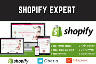 create shopify website or one product store, dropshipping store or landing page