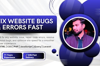 fix website bugs, errors and issues in HTML, CSS, PHP, javascript and jquery