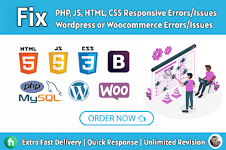 do html css bug fixing or responsive issues fixing within 2 hours