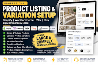 do listing and upload product to woocommerce, shopify store