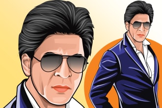 create cartoon portrait vector portrait from photo