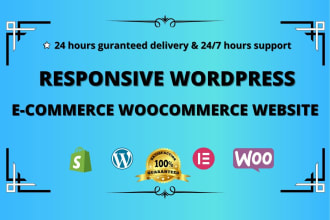 design ecommerce responsive wordpress website with woocommerce,online store