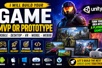 build game mvp or prototype for mobile, desktop VR and webxr
