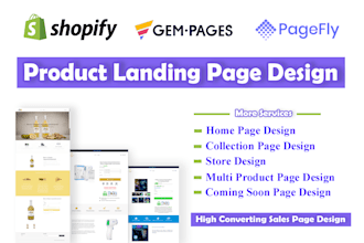 design shopify product landing page using pagefly