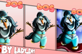 create a custom realistic cartoon character