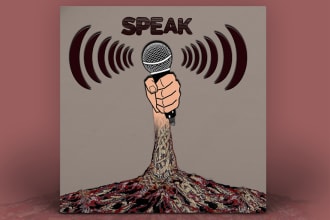 design creative, unique, and artistic podcast cover art design