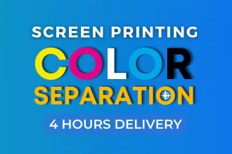 do solid, silk, simulated color separation vector tracing  for screen printing