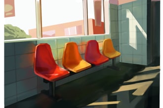 draw you a 2d landscape, background or location