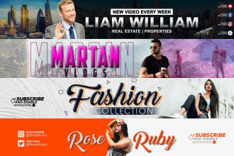 design gaming banner and youtube banner design