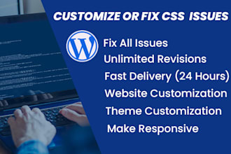 customize, fix css issue, redesign, wordpress website